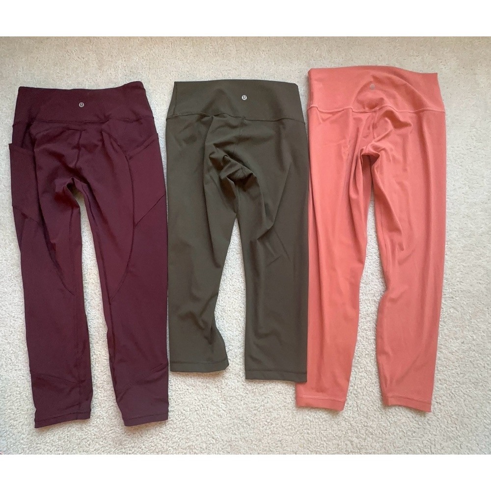 3 Lululemon Leggings Align & Wunder Under Size 12 Multicolor Athleisure Yoga - Picture 2 of 7